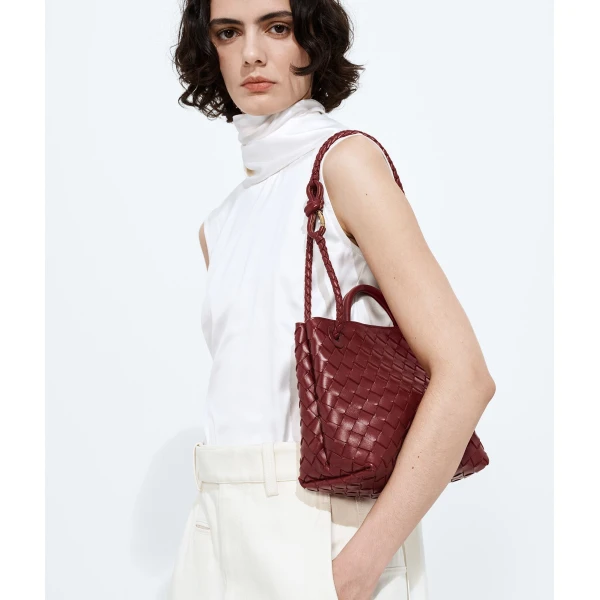 Khaite Women's Small Andiamo in Lava red - Red Totes & Top-Handle Bags - The Lotus Tote Bag - Shop at Luxury Shoes 