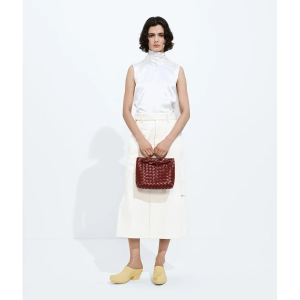 Khaite Women's Small Andiamo in Lava red - Red Totes & Top-Handle Bags - The Lotus Tote Bag - Shop at Luxury Shoes 