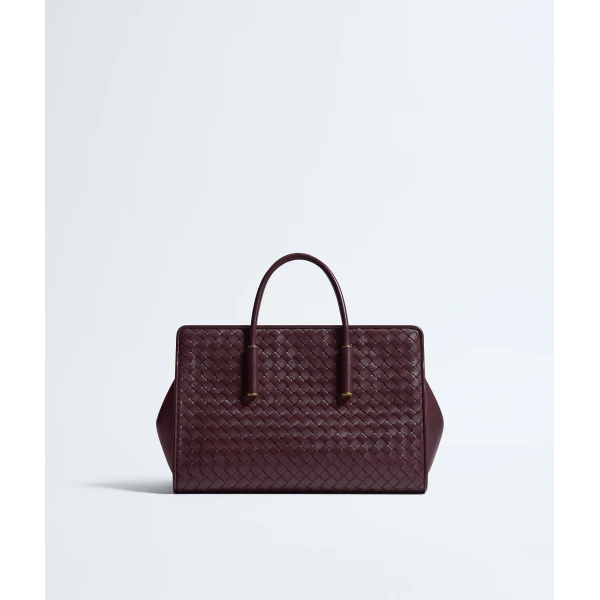 Khaite Women's Small Barbara Tote in Deep mahogany - Red Totes & Top-Handle Bags - The Lotus Tote Bag - Shop at Luxury Shoes 