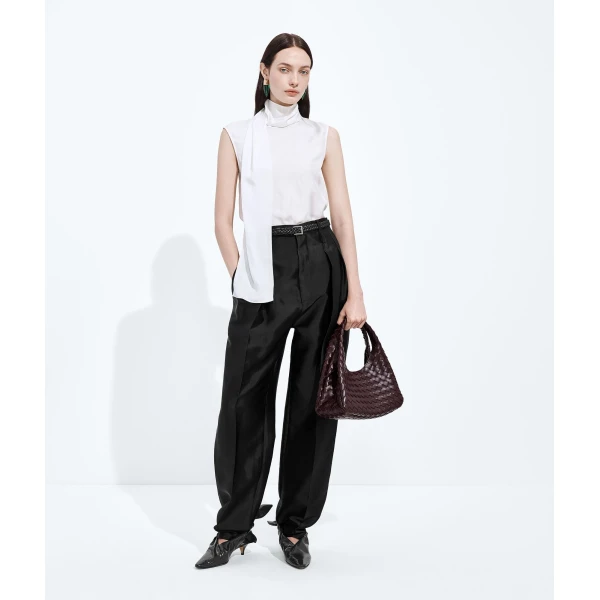 Khaite Women's Small Campana in Dark barolo - Red Shoulder & Crossbody Bags - The Lotus Tote Bag - Shop at Luxury Shoes 