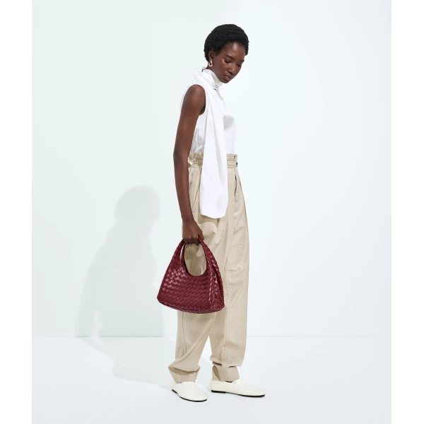 Khaite Women's Small Campana in Lava red - Red Shoulder & Crossbody Bags - The Lotus Tote Bag - Shop at Luxury Shoes 