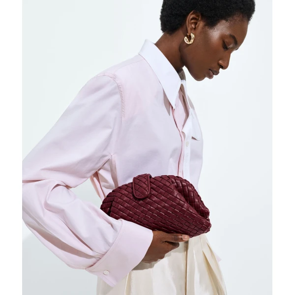 Khaite Women's Small Lauren 1980 in Barolo - Red Shoulder & Crossbody Bags - The Lotus Tote Bag - Shop at Luxury Shoes 