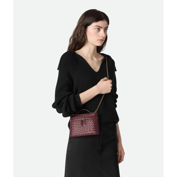Khaite Women's Small Soft Vanity in Barolo - Red Clutch Bags - The Lotus Tote Bag - Shop at Luxury Shoes 