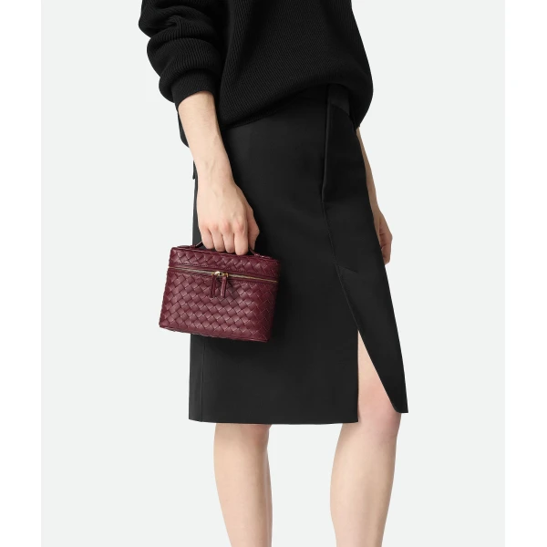 Khaite Women's Small Soft Vanity in Barolo - Red Clutch Bags - The Lotus Tote Bag - Shop at Luxury Shoes 