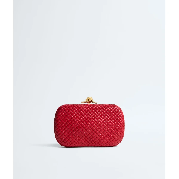 Khaite Women's Soft Knot in Cardinal - Red Clutch Bags - The Lotus Tote Bag - Shop at Luxury Shoes 