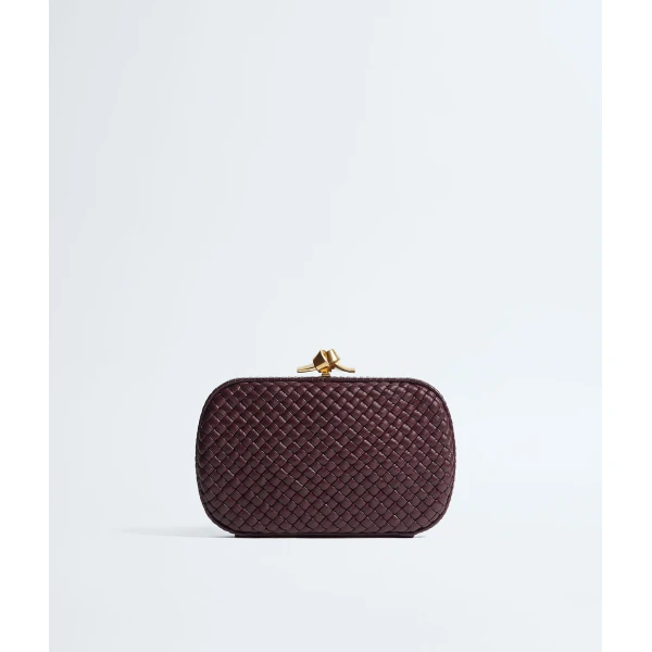 Khaite Women's Soft Knot in Deep mahogany - Red Clutch Bags - The Lotus Tote Bag - Shop at Luxury Shoes 