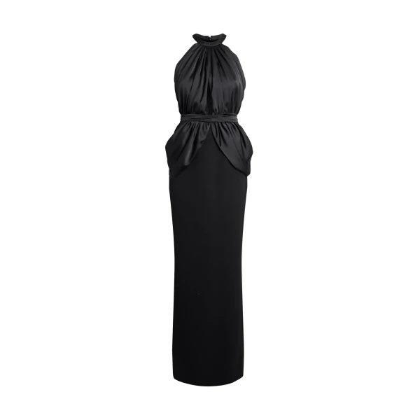 Safiyaa Amereis Long Dress In Black -  - Demi-Couture Evening Wear at Luxury Shoes 
