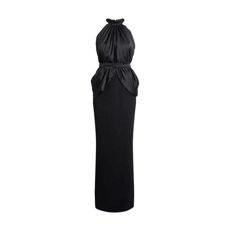 Safiyaa Amereis Long Dress In Black -  - Demi-Couture Evening Wear at Luxury Shoes 