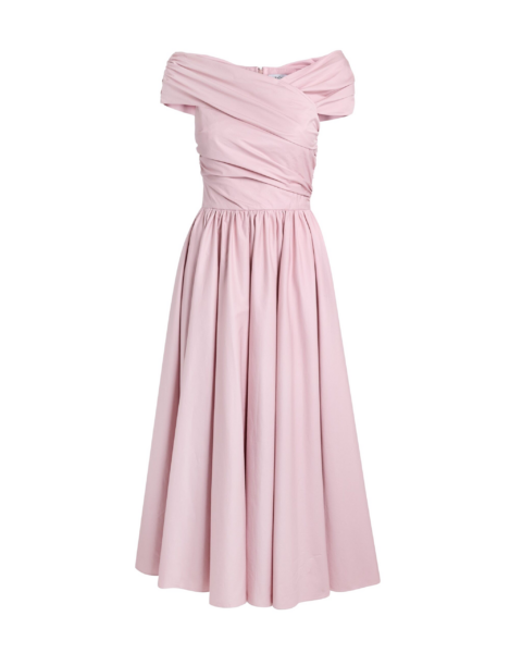 Safiyaa Appolline Midi Dress In Soft Pink -  - Demi-Couture Evening Wear at Luxury Shoes 