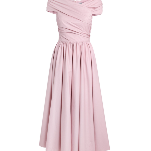 Safiyaa Appolline Midi Dress In Soft Pink -  - Demi-Couture Evening Wear at Luxury Shoes 