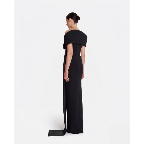 Safiyaa Giorgia Long Dress In Black -  - Demi-Couture Evening Wear at Luxury Shoes 