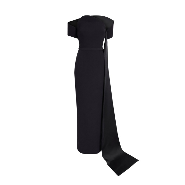 Safiyaa Giorgia Long Dress In Black -  - Demi-Couture Evening Wear at Luxury Shoes 