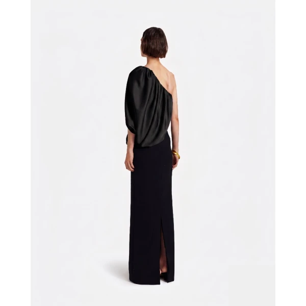 Safiyaa Ines Dress Long In Black -  - Demi-Couture Evening Wear at Luxury Shoes 