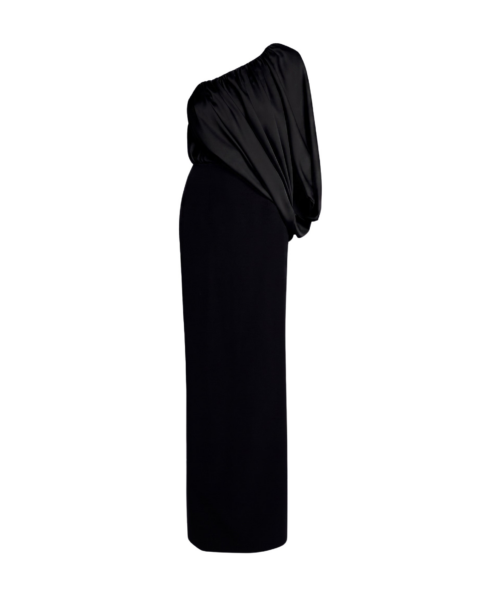 Safiyaa Ines Dress Long In Black -  - Demi-Couture Evening Wear at Luxury Shoes 