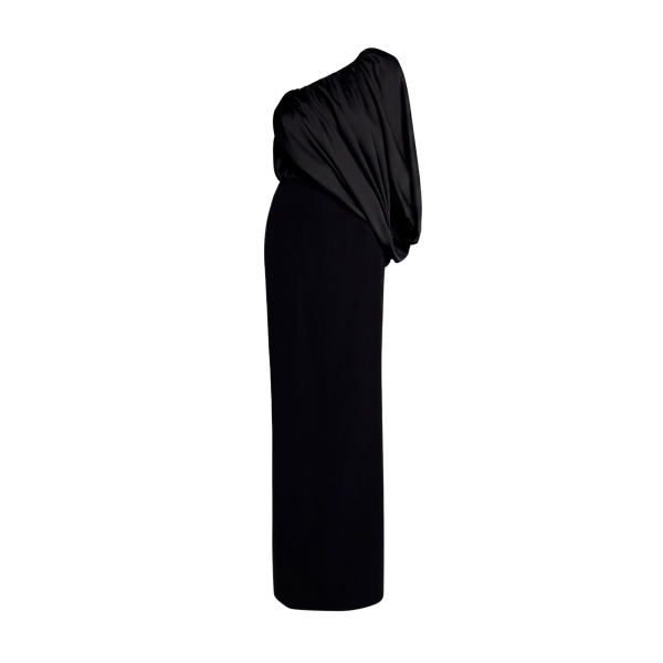 Safiyaa Ines Dress Long In Black -  - Demi-Couture Evening Wear at Luxury Shoes 
