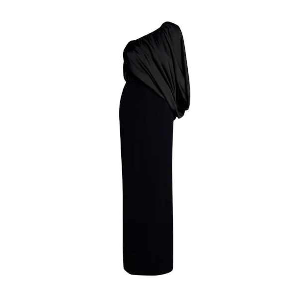 Safiyaa Ines Dress Long In Black -  - Demi-Couture Evening Wear at Luxury Shoes 