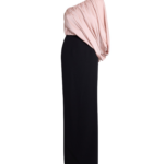 Safiyaa Ines Long Dress In Ballet Pink On Black -  - Demi-Couture Evening Wear at Luxury Shoes 