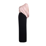 Safiyaa Ines Long Dress In Ballet Pink On Black