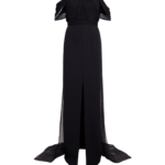 Safiyaa Iselle Dress Long In Black -  - Demi-Couture Evening Wear at Luxury Shoes 