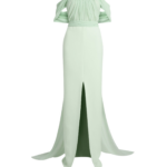 Safiyaa Iselle Dress Long In Sea Glass -  - Demi-Couture Evening Wear at Luxury Shoes 