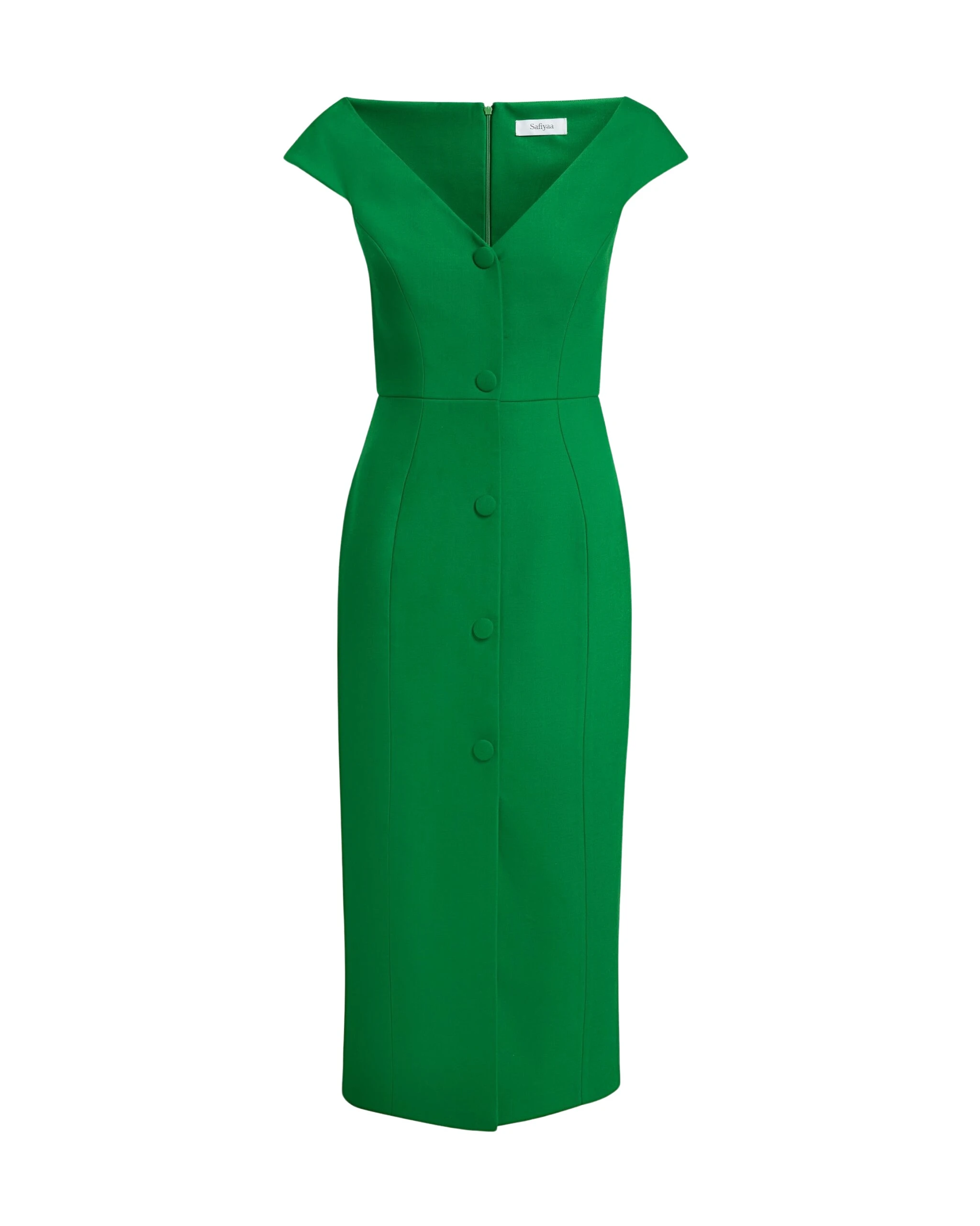 Safiyaa Klea Midi Dress In Blade Green