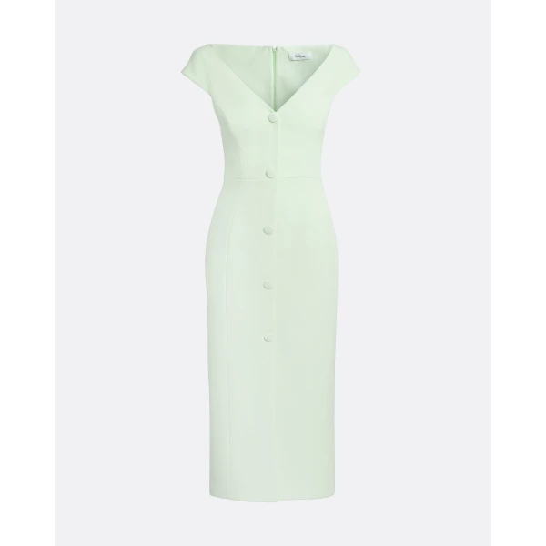 Safiyaa Klea Midi Dress In Sea Glass -  - Demi-Couture Evening Wear at Luxury Shoes 