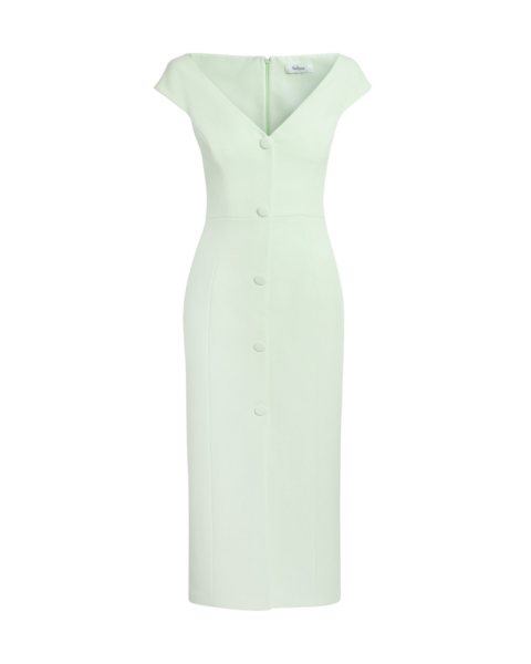 Safiyaa Klea Midi Dress In Sea Glass -  - Demi-Couture Evening Wear at Luxury Shoes 