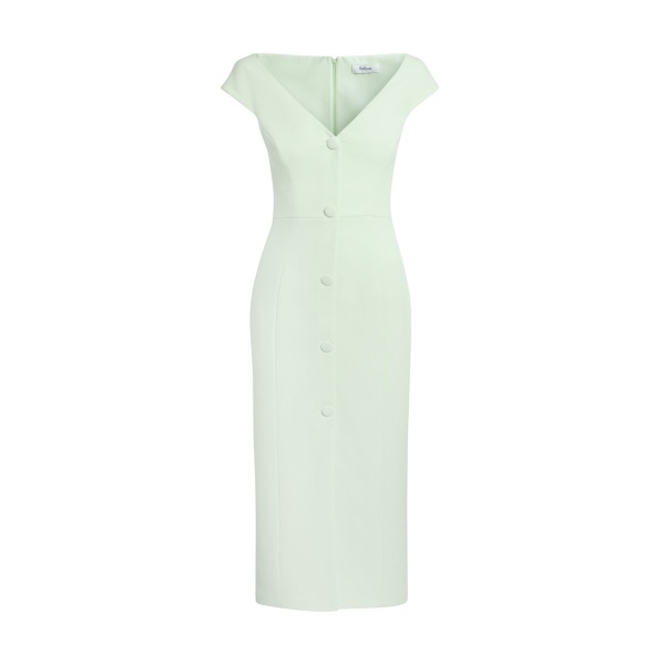 Safiyaa Klea Midi Dress In Sea Glass -  - Demi-Couture Evening Wear at Luxury Shoes 