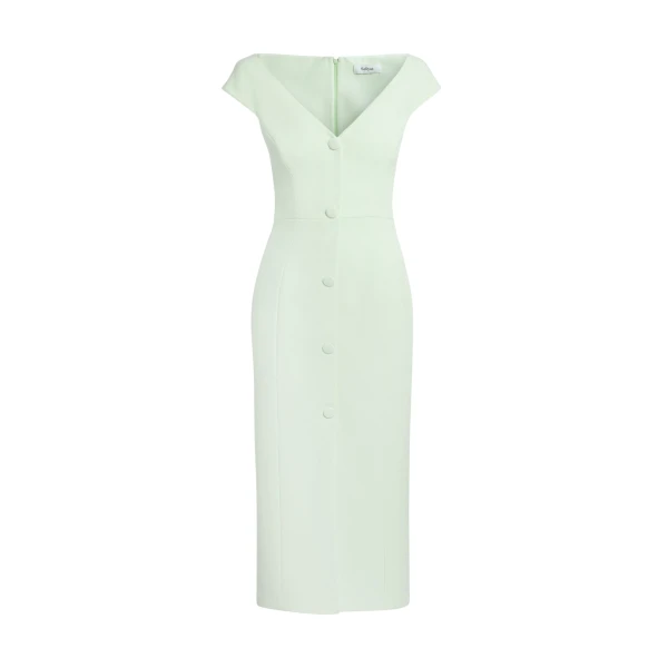 Safiyaa Klea Midi Dress In Sea Glass -  - Demi-Couture Evening Wear at Luxury Shoes 