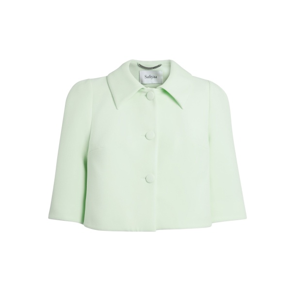 Safiyaa Marci Jacket In Sea Glass -  - Demi-Couture Evening Wear at Luxury Shoes 