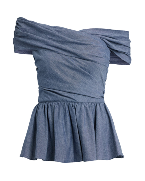 Safiyaa Melanie Top In Blue Blend -  - Demi-Couture Evening Wear at Luxury Shoes 