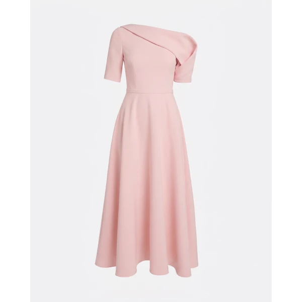 Safiyaa Melinda Midi Dress In Lychee -  - Demi-Couture Evening Wear at Luxury Shoes 