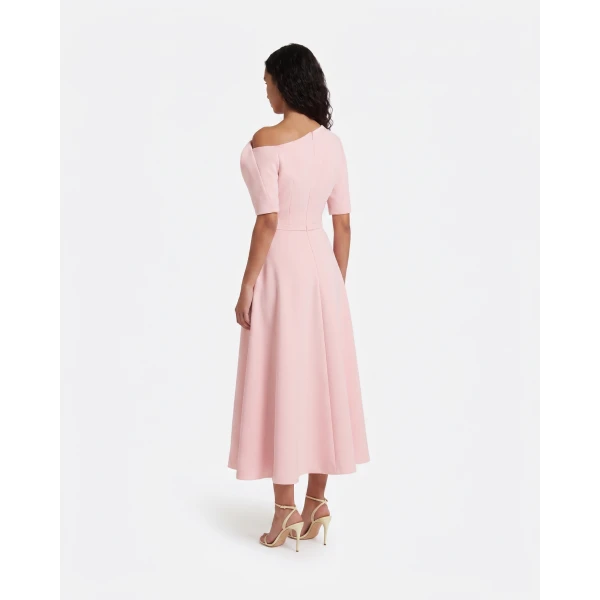 Safiyaa Melinda Midi Dress In Lychee -  - Demi-Couture Evening Wear at Luxury Shoes 