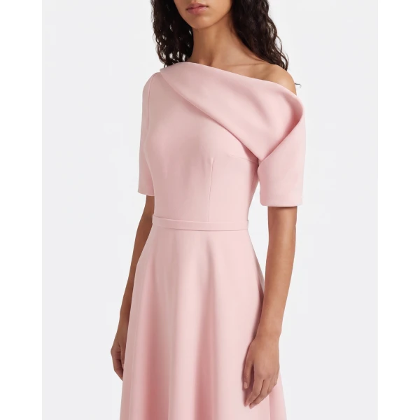 Safiyaa Melinda Midi Dress In Lychee -  - Demi-Couture Evening Wear at Luxury Shoes 