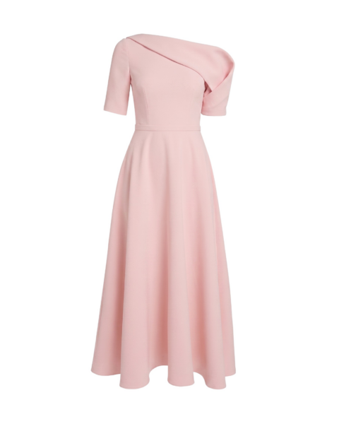 Safiyaa Melinda Midi Dress In Lychee -  - Demi-Couture Evening Wear at Luxury Shoes 