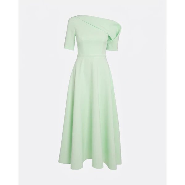Safiyaa Melinda Midi Dress In Sea Glass -  - Demi-Couture Evening Wear at Luxury Shoes 