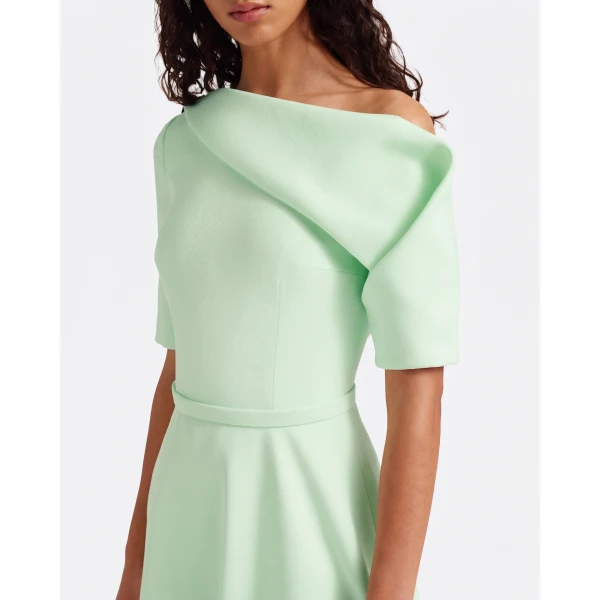 Safiyaa Melinda Midi Dress In Sea Glass -  - Demi-Couture Evening Wear at Luxury Shoes 