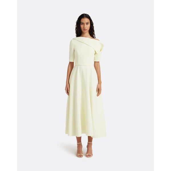 Safiyaa Melinda Midi Dress In Sorbet -  - Demi-Couture Evening Wear at Luxury Shoes 