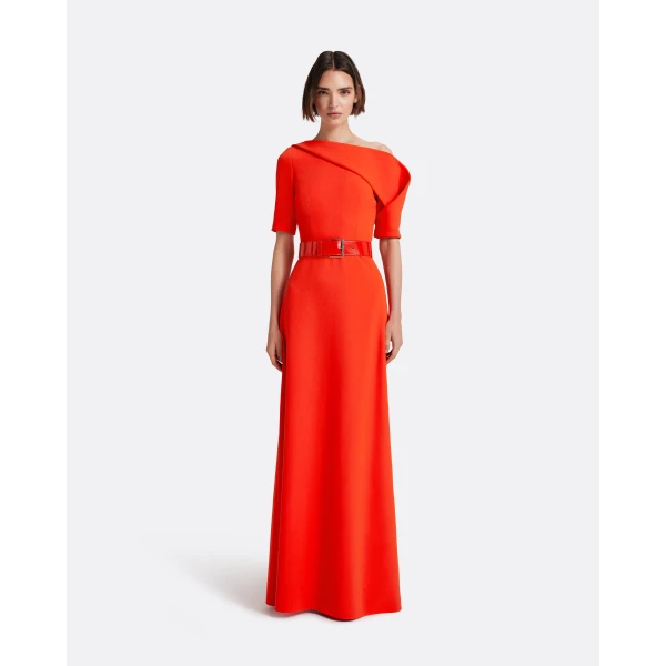 Safiyaa Stephanie Long Dress In Apple Red -  - Demi-Couture Evening Wear at Luxury Shoes 
