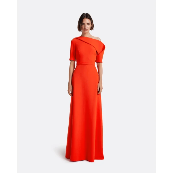 Safiyaa Stephanie Long Dress In Apple Red -  - Demi-Couture Evening Wear at Luxury Shoes 