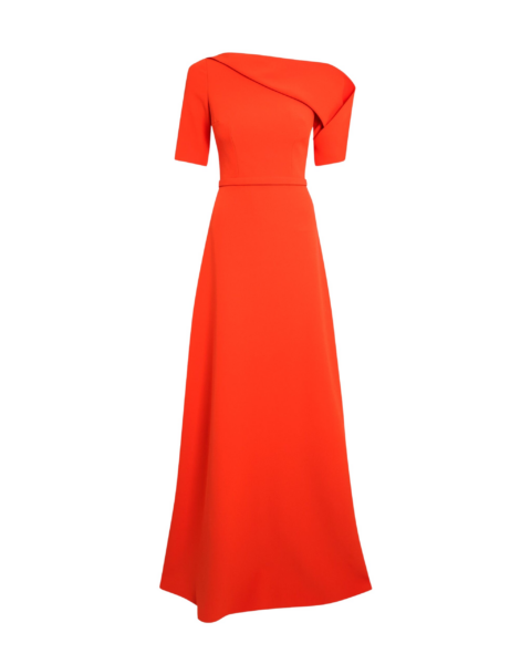 Safiyaa Stephanie Long Dress In Apple Red -  - Demi-Couture Evening Wear at Luxury Shoes 