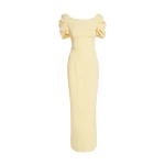 Safiyaa Vanna Long Dress In Pale Yellow