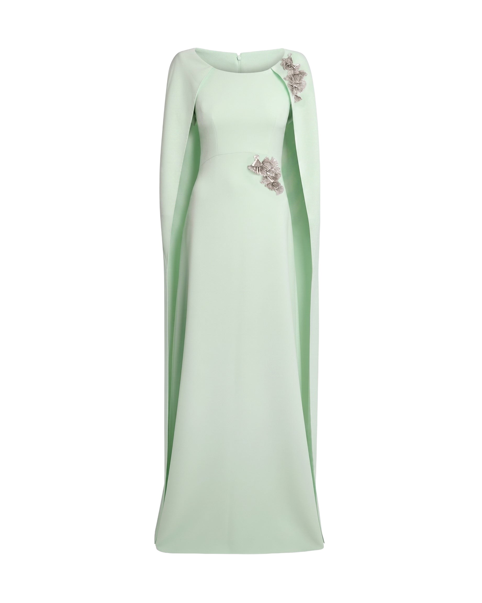 Safiyaa-Yuna-Long-Dress-In-Sea-Glass-With-Silver-Coveti15741_nobg Safiyaa Yuna Long Dress In Sea Glass With Silver - - Demi-Couture Evening Wear at Luxury Shoes