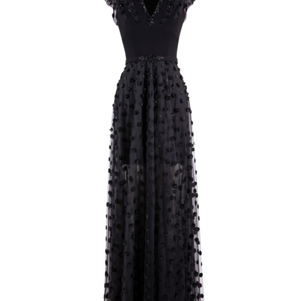 Saiid Kobeisy Beaded Tulle Dress With Polka Dots