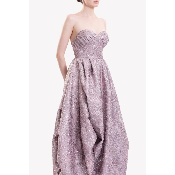 Brocade High-Low Dress - Image 6