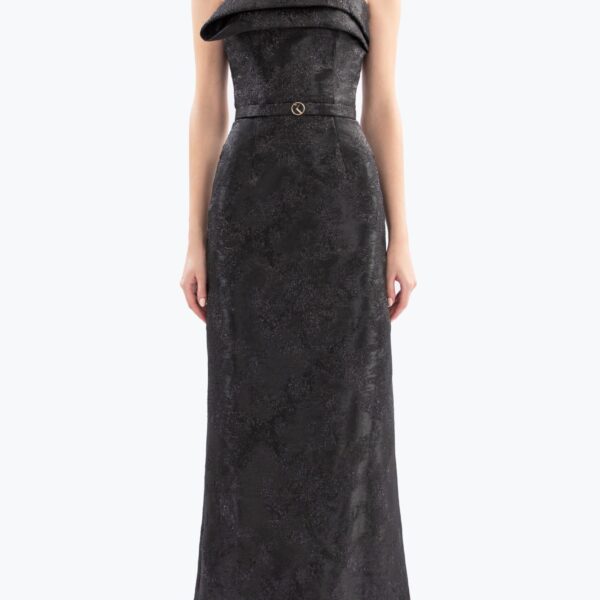 Saiid Kobeisy Brocade Long Fitted Dress, view 2