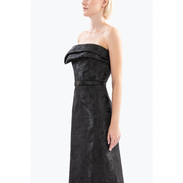 Brocade Long Fitted Dress - Image 6