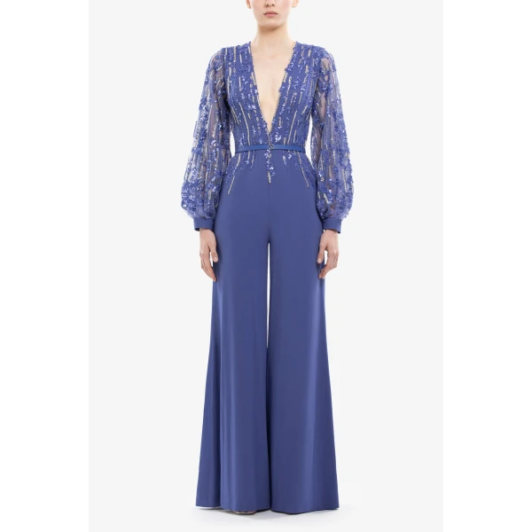 Crepe Beaded Jumpsuit - Image 5