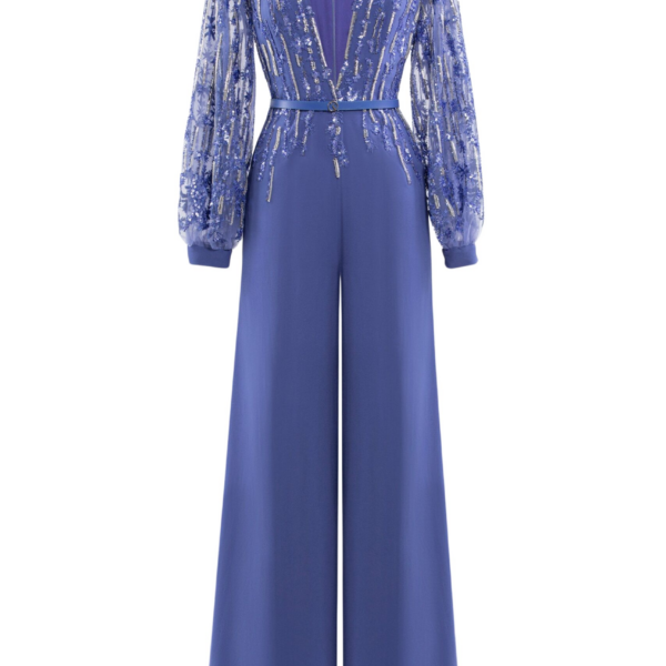 Saiid Kobeisy Crepe Beaded Jumpsuit