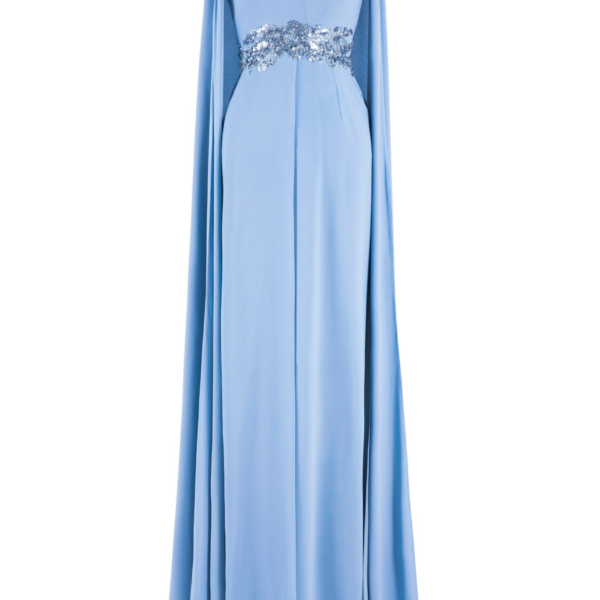 Saiid Kobeisy Crepe Dress With Cape
